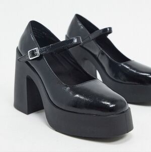 Black Platform Mary Jane Shoes